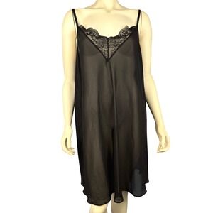 Torrid Size Plus Size 3 Black‎ Chiffon Lace Chemise Nightgown Slip NWT Lingerie